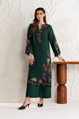 Saba-✦-Premium Unstitched Dhanak Embroidered 2pc Suit