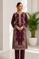SHAFAQ-✦-Premium Unstitched Dhanak Embroidered 2pc Suit