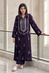 Afsheen-✦-Premium Unstitched Dhanak Embroidered 2pc Suit
