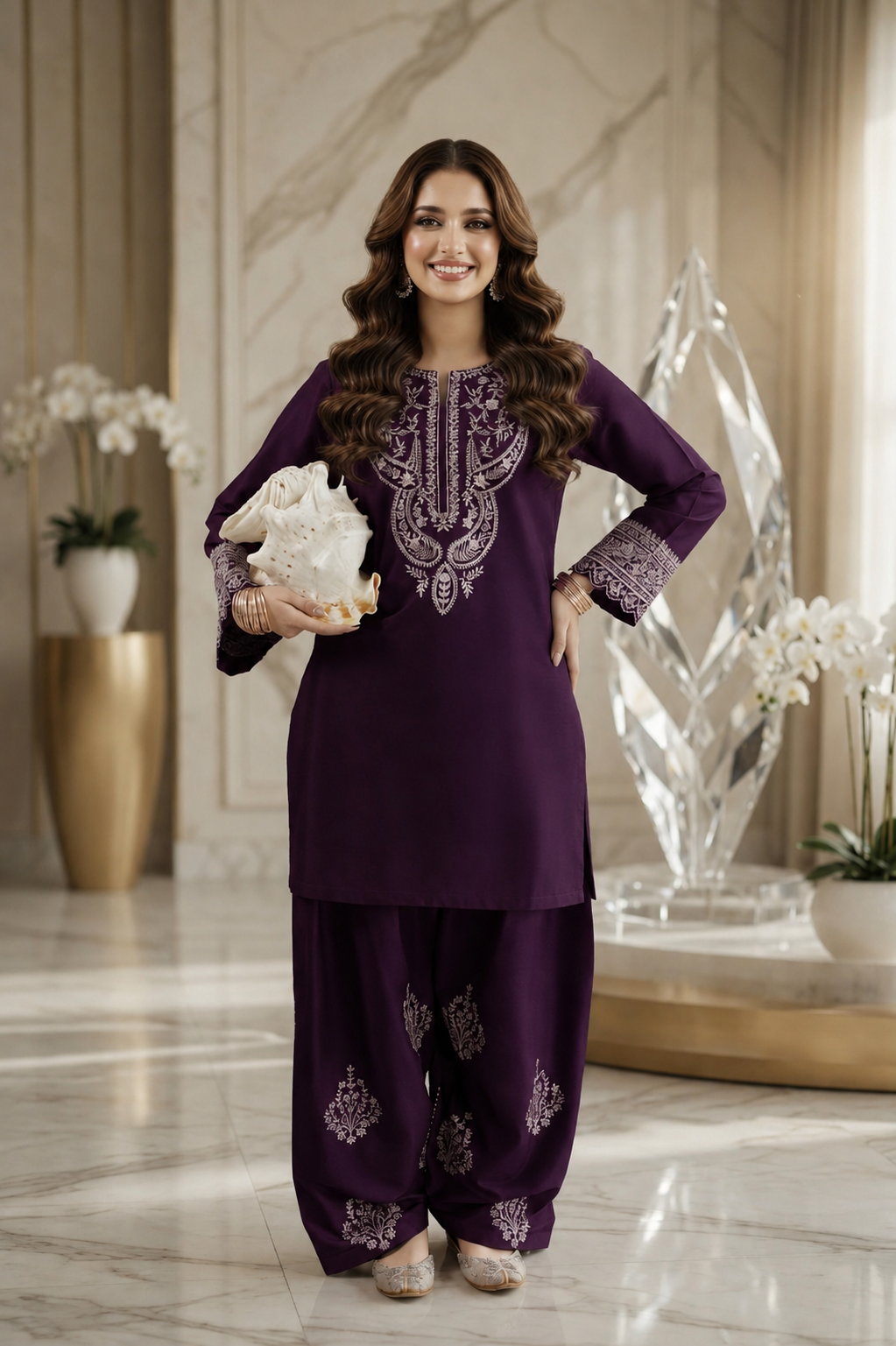 Gulnaar-Unstiched Embroidered 2PC Lawn