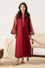 Ramsha-Women's Premium Embroidered Lawn 2-Piece Suit – Maroon | Unstitched