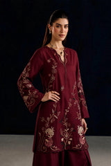 Isha-✦-Premium Unstitched Dhanak Embroidered 2pc Suit