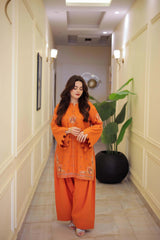 Orange Beauty-Unstiched Embroidered 2PC Lawn