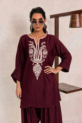 Deepak Perwani-✦-Premium Unstitched Dhanak Embroidered 2pc Suit