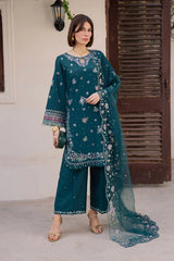 Mahal-Unstiched Lawn 3pc Embroidered