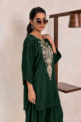 Deepak Perwani-✦-Premium Unstitched Dhanak Embroidered 2pc Suit