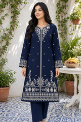 Aaita-✦-Premium Unstitched Dhanak Embroidered 2pc Suit - Navy Blue
