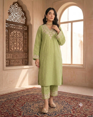 COCO - Women's Premium Embroidered Lawn 2-Piece Suit – Pistachio | Unstitched