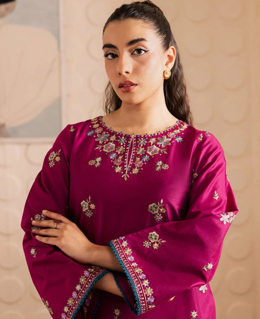 Lamha-Unstiched Lawn 2pc Embroidered