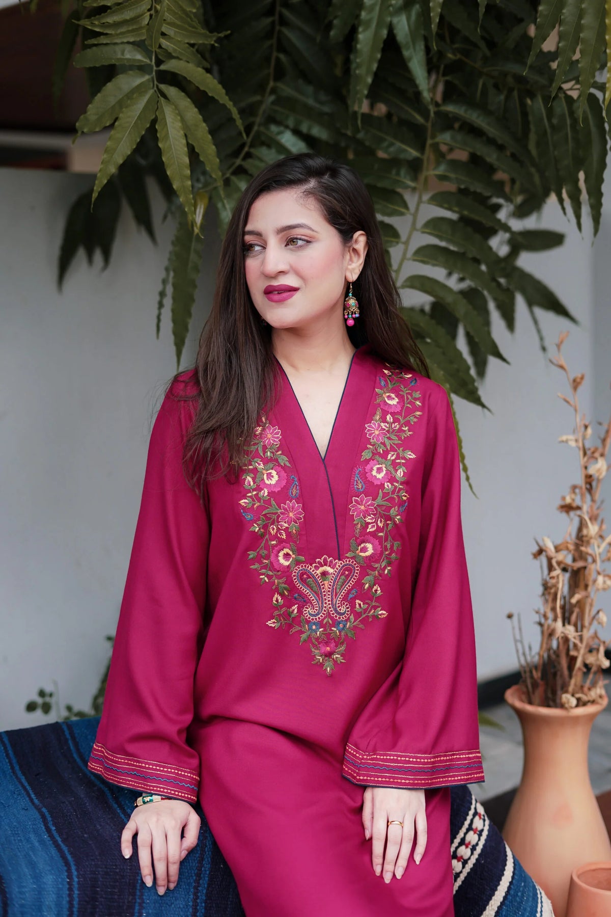 Veloura - Women's Premium Embroidered Lawn 2-Piece Suit – Shoking Pink | Unstitched