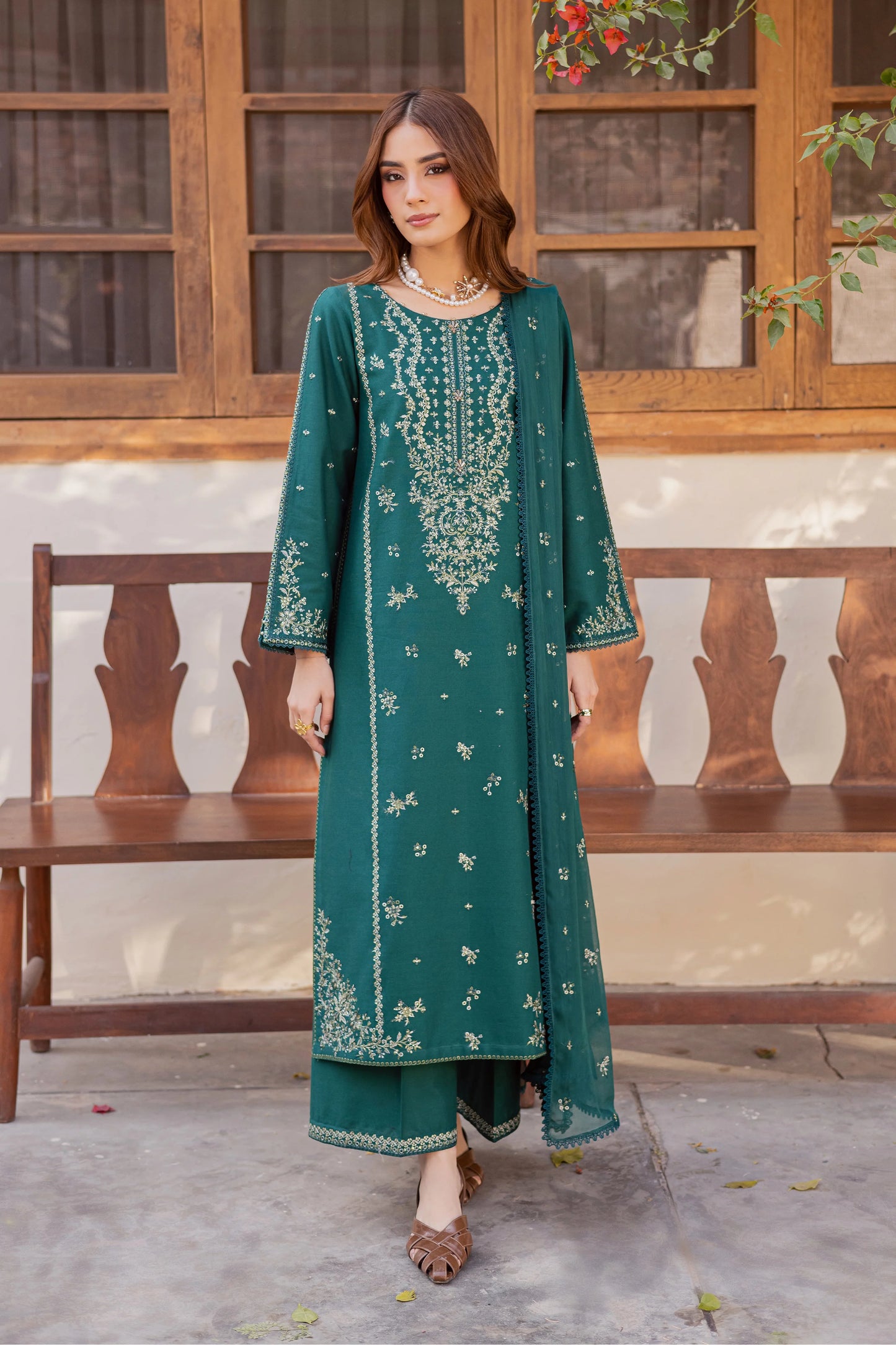 Rahi-Unstiched Lawn 3pc Embroidered