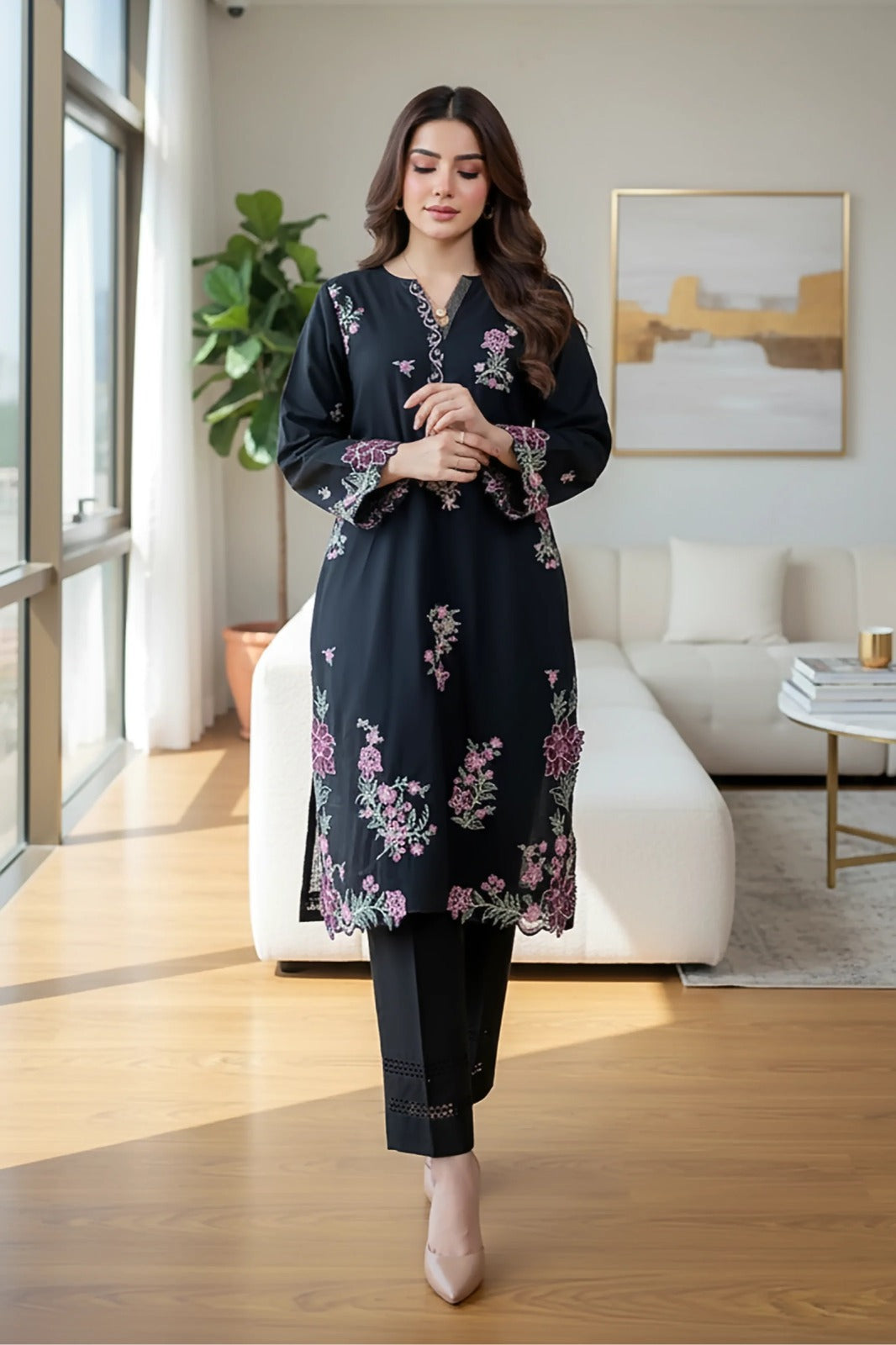 Zara - Unstiched Embroidered 2PC Lawn Dress