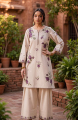 Laiba-✦-Premium Unstitched Dhanak Embroidered 2pc Suit