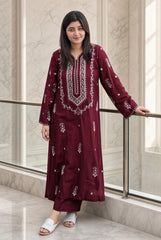 Afsheen-✦-Premium Unstitched Dhanak Embroidered 2pc Suit