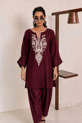 Deepak Perwani-✦-Premium Unstitched Dhanak Embroidered 2pc Suit
