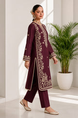 SHAFAQ-✦-Premium Unstitched Dhanak Embroidered 2pc Suit