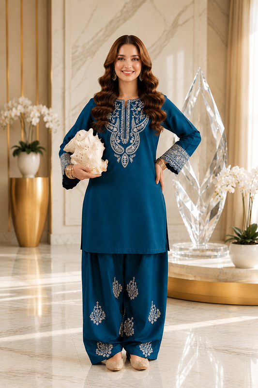 Gulnaar-Unstiched Embroidered 2PC Lawn