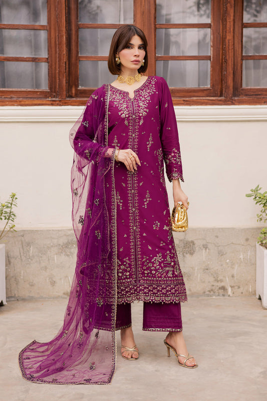Rung-Unstiched Lawn 3pc Embroidered