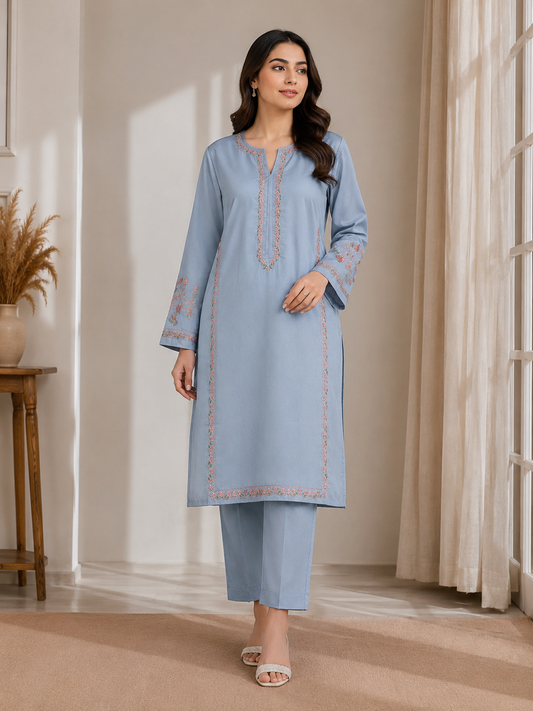 Fiza-Unstiched Embroidered 2PC Lawn