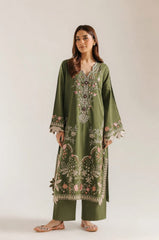 Dhaani – Women's Premium Embroidered Lawn 2-Piece Suit – Green | Unstitched