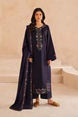 Alif Laila-✦-Premium Unstitched Dhanak Embroidered 3pc Suit