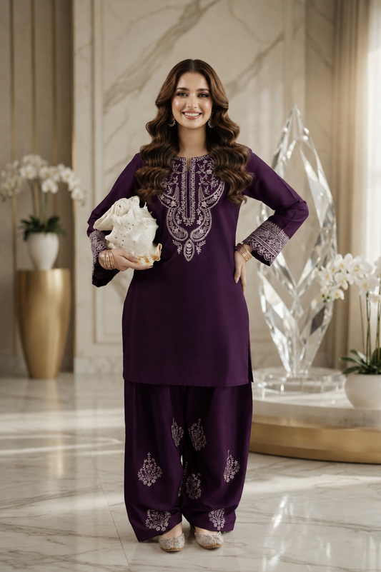 Gulnaar-Unstiched Embroidered 2PC Lawn