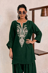 Deepak Perwani-✦-Premium Unstitched Dhanak Embroidered 2pc Suit