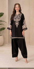 Maria B-Women's Premium Embroidered Lawn 2-Piece Suit – Black | Unstitched