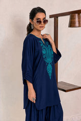 Deepak Perwani-✦-Premium Unstitched Dhanak Embroidered 2pc Suit
