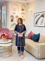 Ayra-✦-Premium Unstitched Dhanak Embroidered 2pc Suit