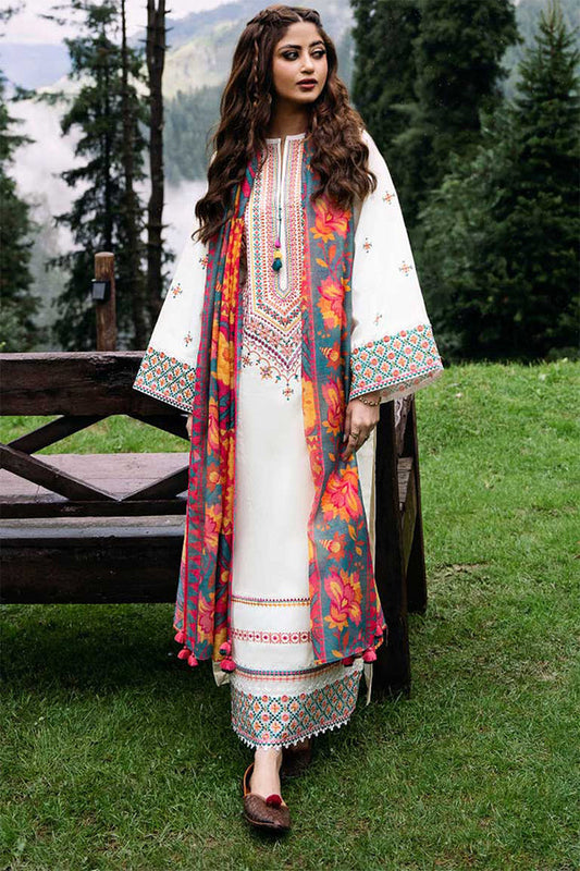 Kainaat-Unstiched Lawn 3pc Embroidered