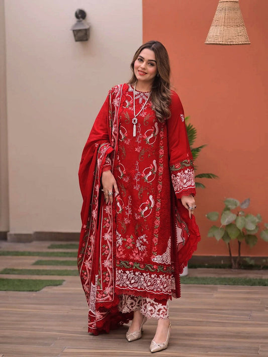Gulaab-Unstitched Lawn 3pc Embroidered