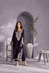 Mahveen-✦-Premium Unstitched Dhanak Embroidered 2pc Suit
