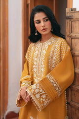 Aabroo - Women's Premium Embroidered Lawn 2-Piece Suit – Mustard | Unstitched