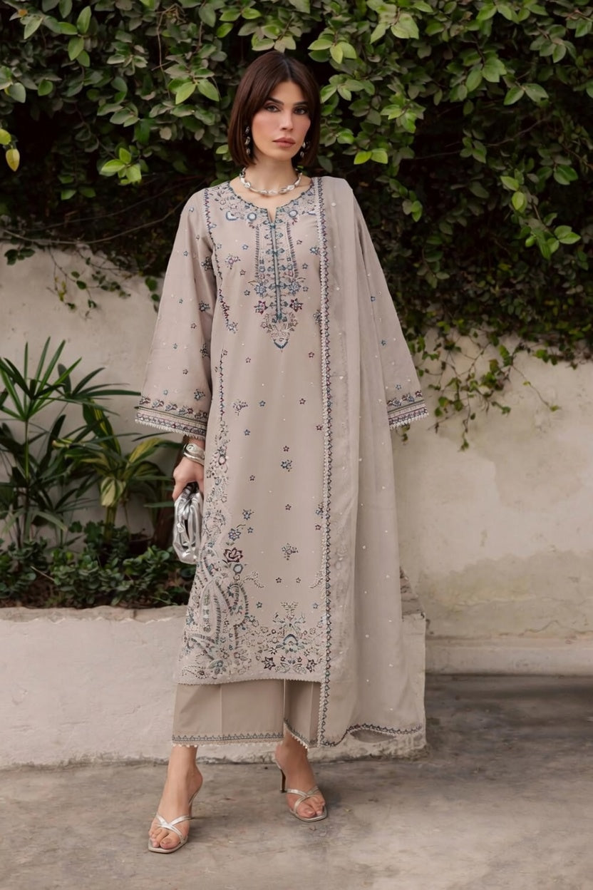Dasht-Unstiched Lawn 3pc Embroidered