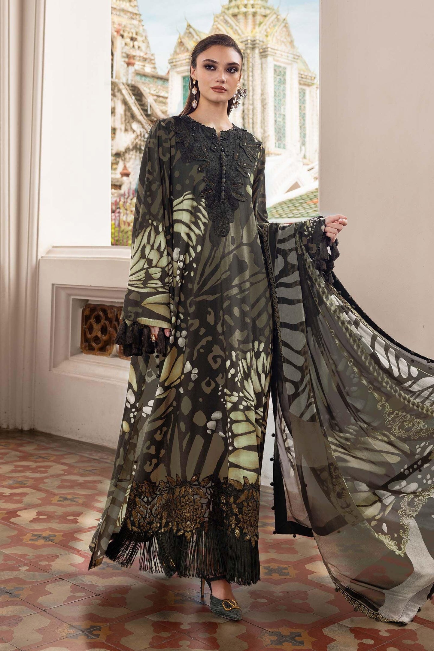 Sahil-Unstiched Lawn 3pc Printed
