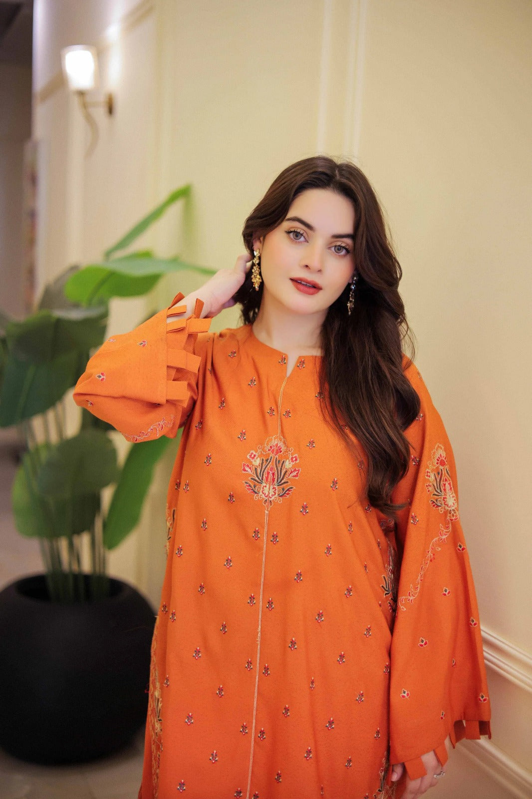 Orange Beauty-Unstiched Embroidered 2PC Lawn