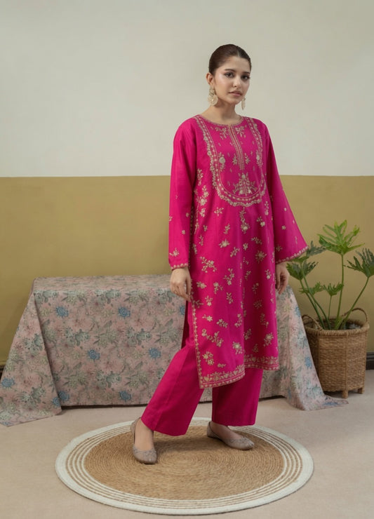 Mushk – Unstiched Elegant Embroidered Dress