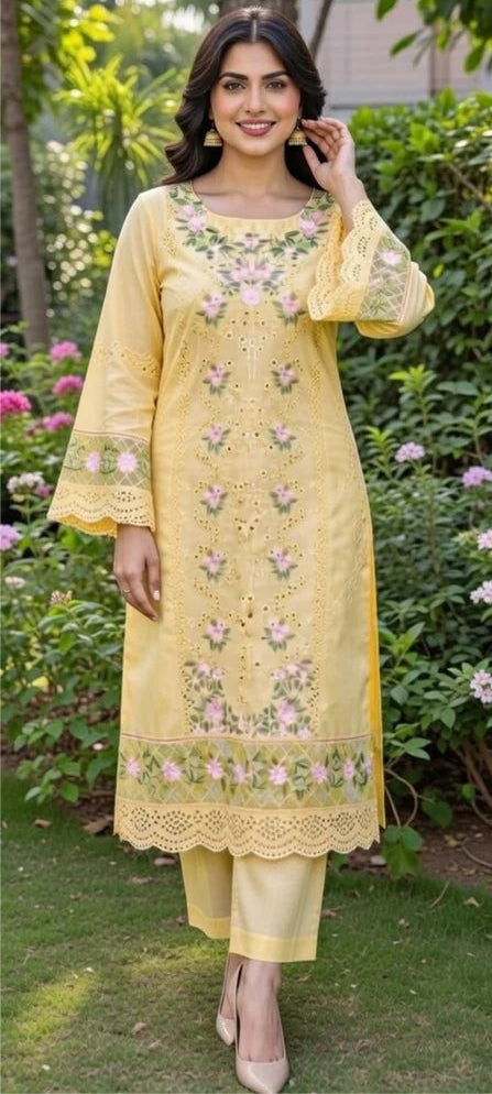 GULMINAY 3342 - EMBROIDERY 2PC LAWN DRESS