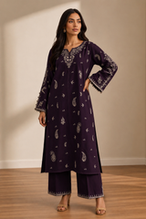 Lamha-✦-Premium Unstitched Dhanak Embroidered 2pc Suit