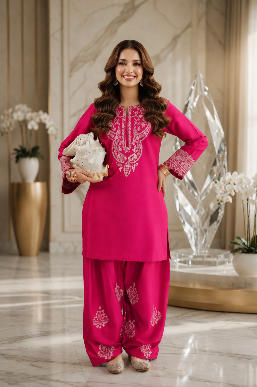 Gulnaar-Unstiched Embroidered 2PC Lawn