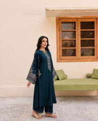 Chantelle-✦-Premium Unstitched Dhanak Embroidered 2pc Suit