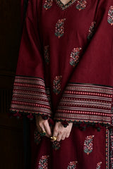 Hina-✦-Premium Unstitched Dhanak Embroidered 3pc Suit