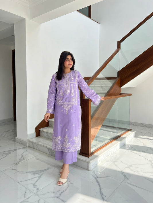 Mahnoor- Unstiched Embroidered Lawn 2pc