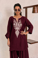 Deepak Perwani-✦-Premium Unstitched Dhanak Embroidered 2pc Suit