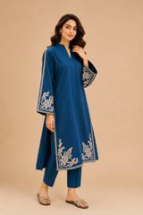 Husn-E-Jahan-Women's Premium Embroidered Lawn 2-Piece Suit – Zinc | Unstitched