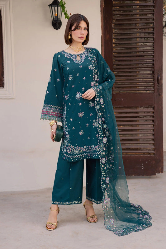 Mahal-Unstiched Lawn 3pc Embroidered
