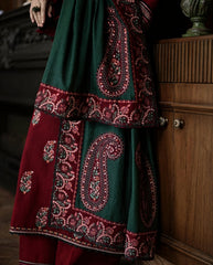 Hina-✦-Premium Unstitched Dhanak Embroidered 3pc Suit