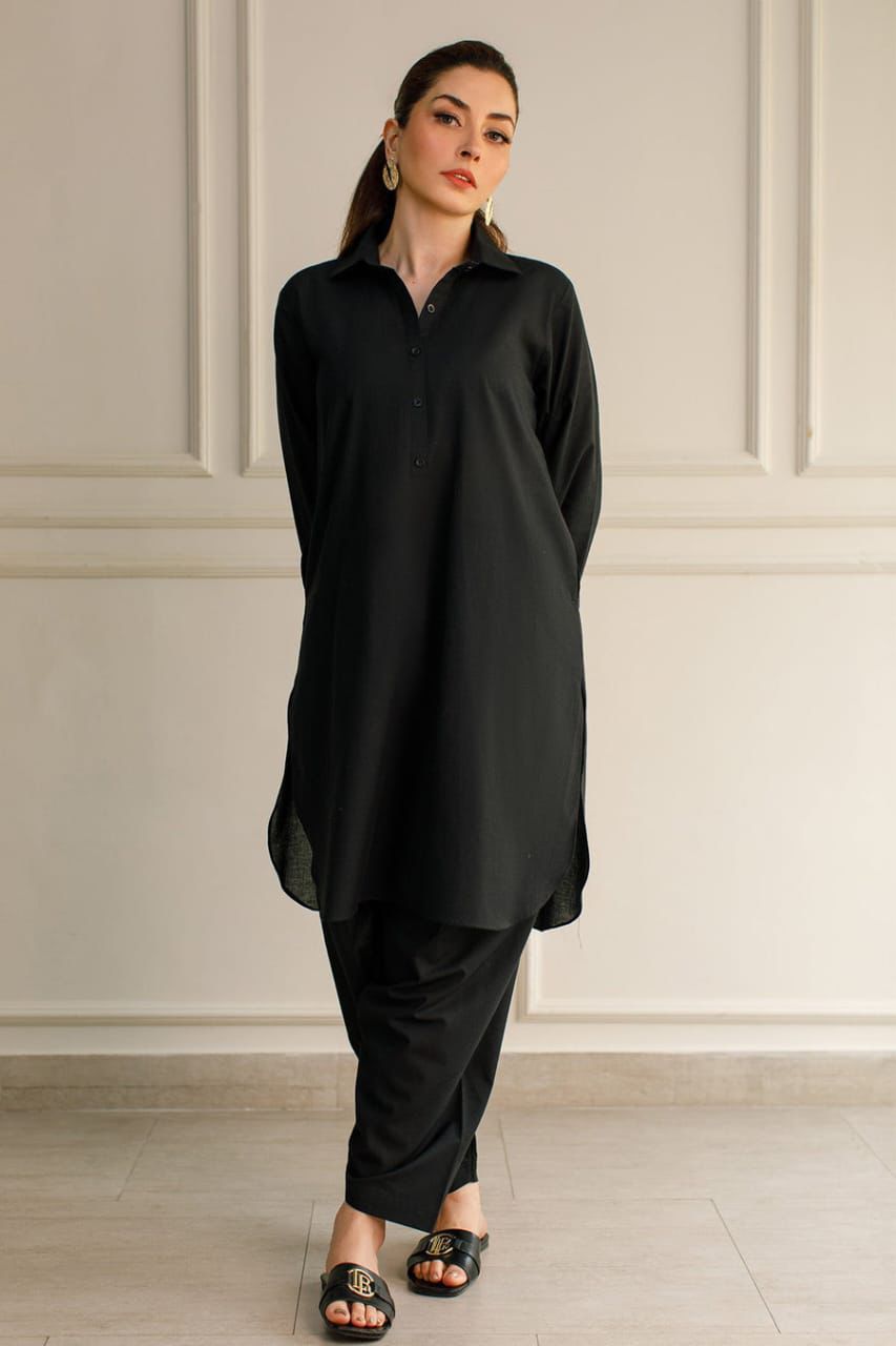 Safar – Unstiched Elegant Plain Dress