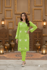 Lyra-Women's Premium Embroidered Lawn 2-Piece Suit – Lime Green | Unstitched